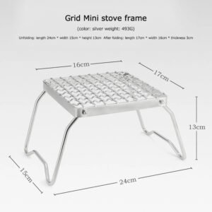 Mini Stove Frame Grid Mini Stove Grill Rack Camping Outdoor Portable Folding Type