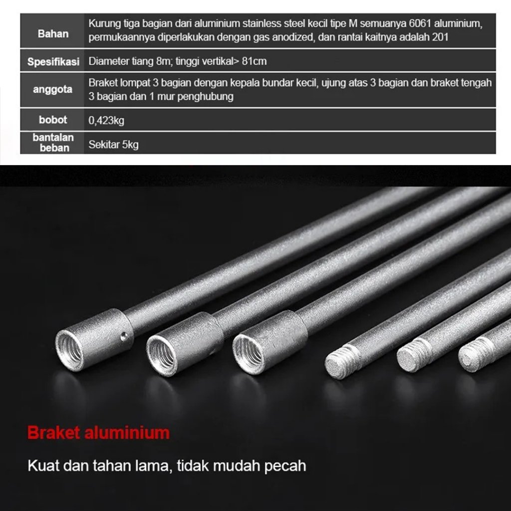 Zaltan Camping Tripod Masak Gantung Rak Segitiga Stand Triangle Api Unggun Portable Bonfire - Gambar 4