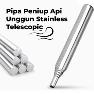 Pipa Peniup Api Unggun Stainless Telescopic Portable Outdoor Fire Tools