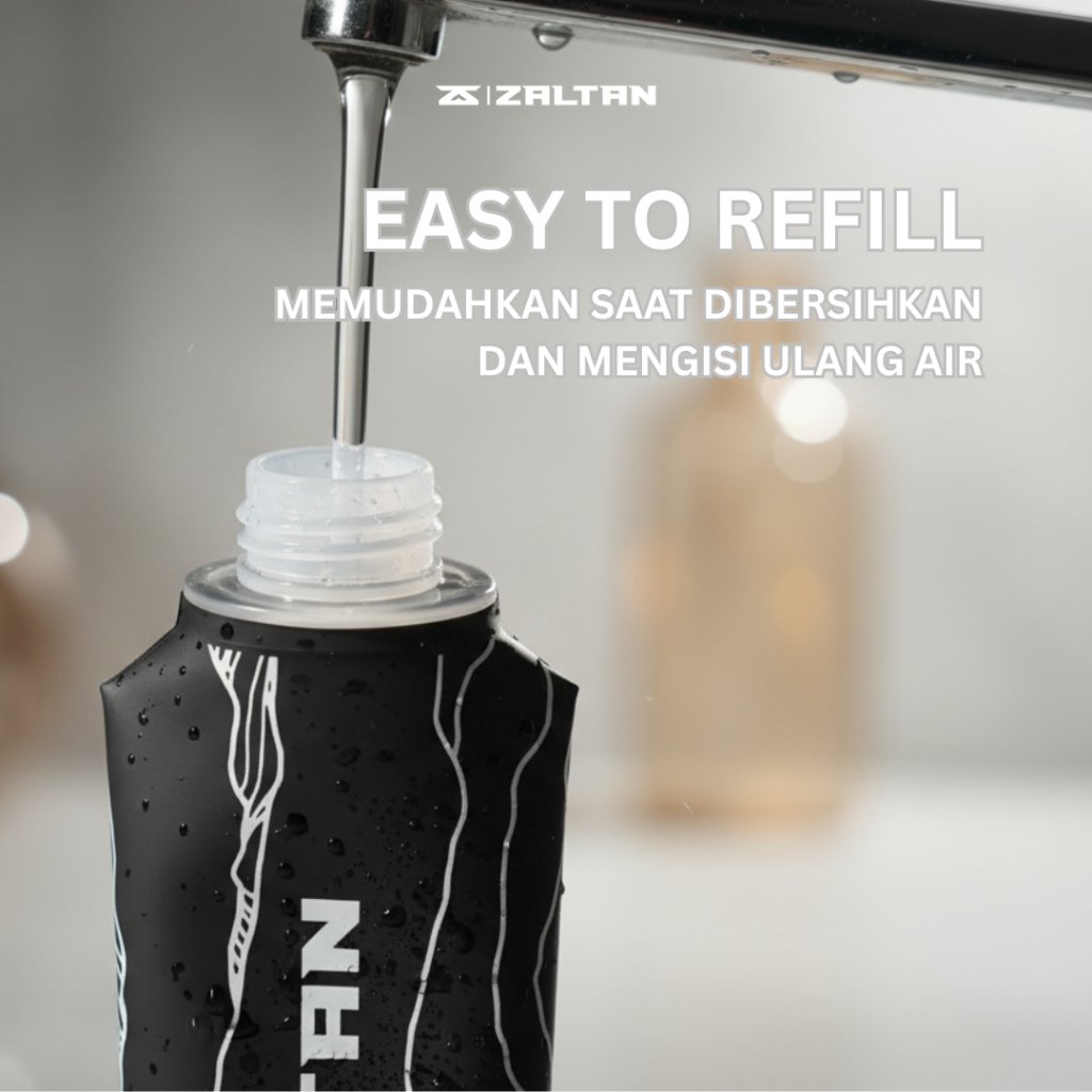 Zaltan Soft Flask Botol Minum Lipat Olahraga Foldable Running Bottle 500ml - Gambar 3