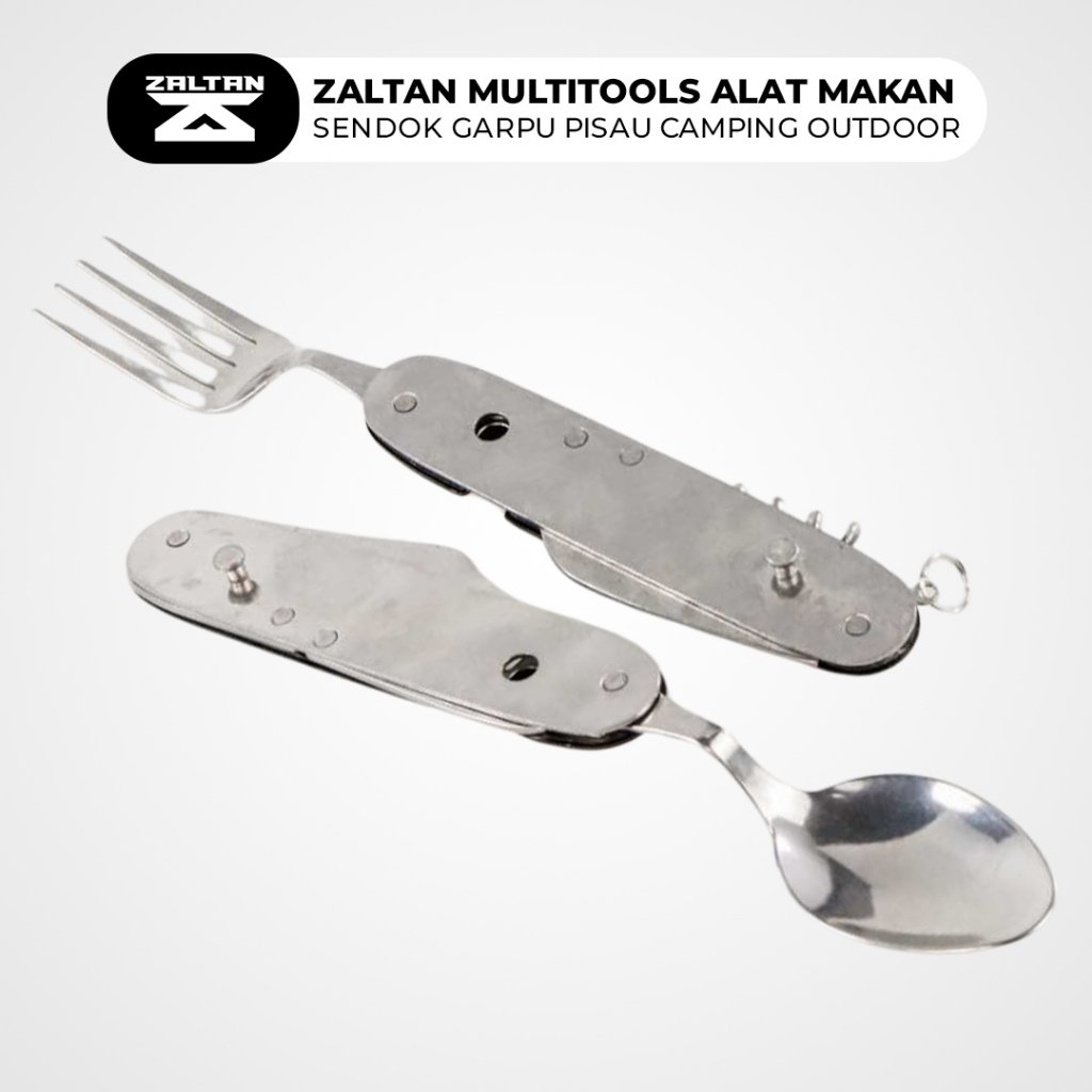 Zaltan Multitools Alat Makan Sendok Garpu Pisau Camping Outdoor - Gambar 4